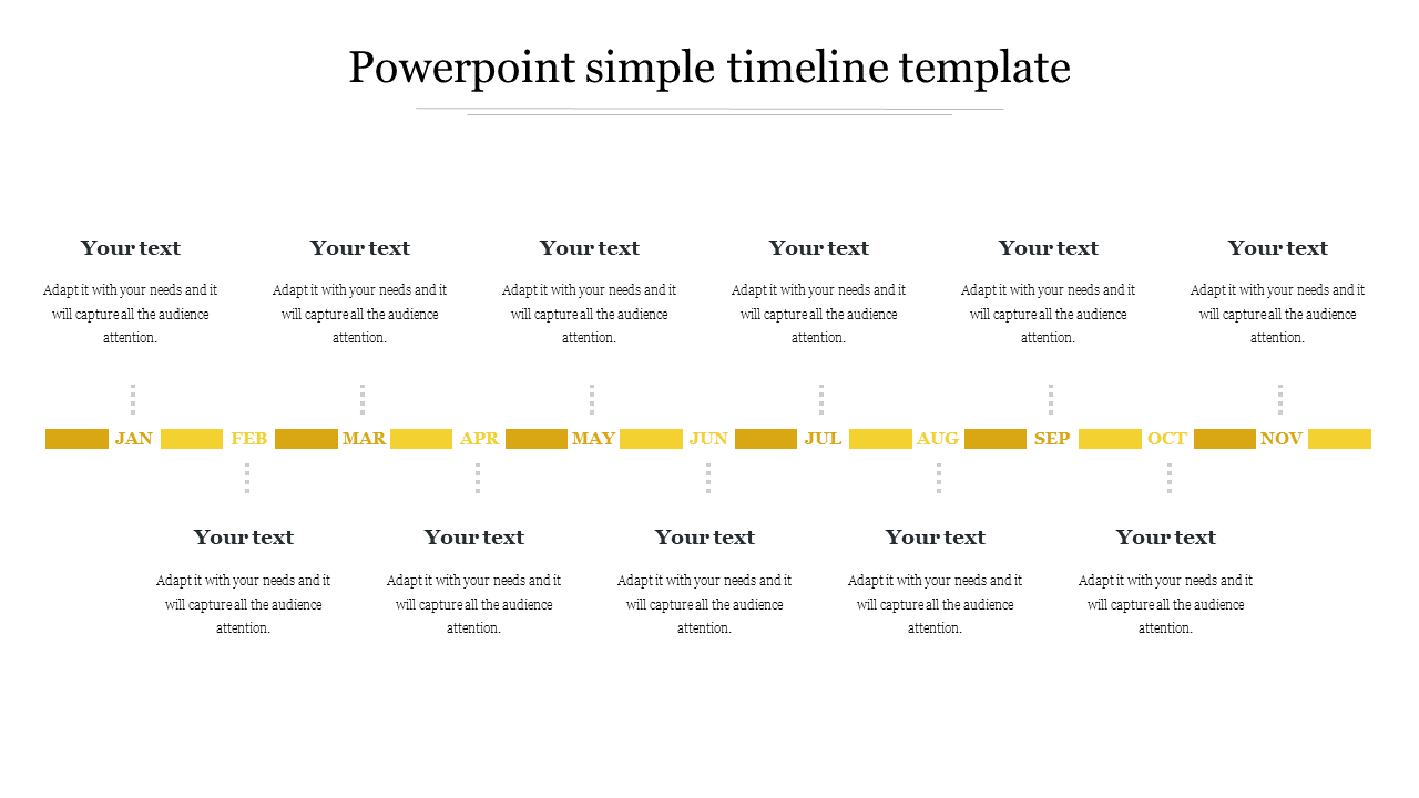 Free - Download Unlimited PowerPoint Simple Timeline Template